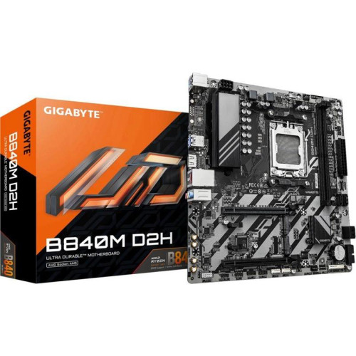 Материнская плата Gigabyte B840M D2H SocketAM5 AMD B840 2xDDR5 mATX AC`97 8ch(7.1) 2.5Gg RAID+HDMI
