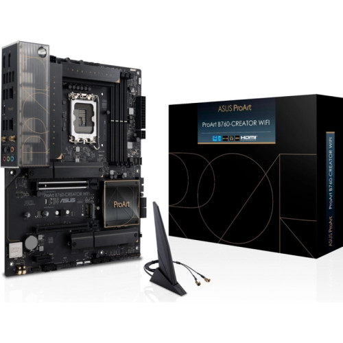 Материнская плата ASUS PROART B760-CREATOR WIFI Soc-1700 Intel B760 4xDDR5 ATX AC`97 8ch(7.1) 1 x 2.5Gigabit + Gigabit Ethernet RAID+HDMI+DP [PROART B760-CREATOR WIFI]
