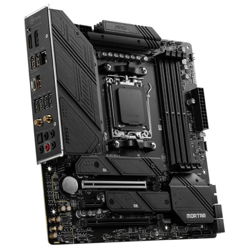 Материнская плата MB MSI AMD B650 sAM5, 4xDDR5(256GB), HDMI 2.1/DP, 2xPCIe 4.0x16, 1xPCIe 3.0, 1xLAN (2.5GbE), Wi-Fi, BT, 6xSATA 6Gb/s, 2xM.2, 1xUSB-C, 7xUSB 3.2, mATX