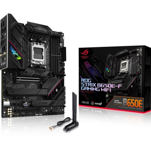 Материнская плата ASUS ROG STRIX B650E-F GAMING WIFI SocketAM5 AMD B650 4xDDR5 ATX AC`97 8ch(7.1) 2.5Gg RAID+HDMI+DP [ROG STRIX B650E-F GAMING WIFI]