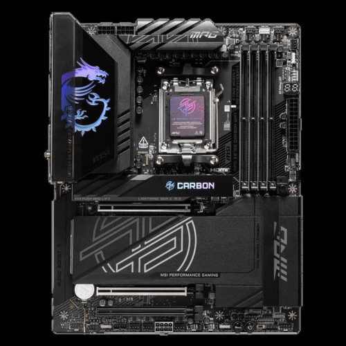 Материнская плата MSI MPG X870E CARBON WIFI SocketAM5 AMD X870 4xDDR5 ATX AC`97 8ch(7.1) 5Gigabit + 2.5Gigabit Ethernet RAID+HDMI
