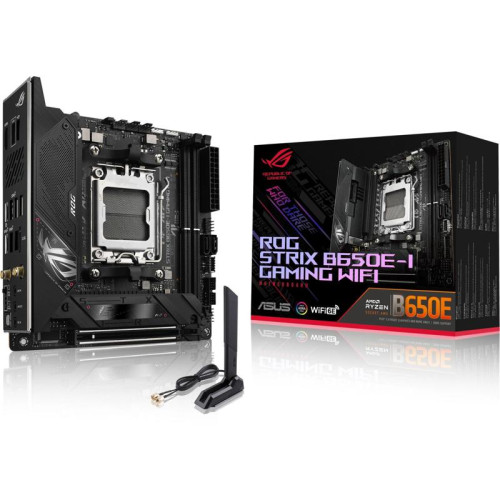 Материнская плата ASUS ROG STRIX B650E-I GAMING WIFI SocketAM5 AMD B650 2xDDR5 mini-ITX AC`97 8ch(7.1) 2.5Gg RAID+HDMI [ROG STRIX B650E-I GAMING WIFI]