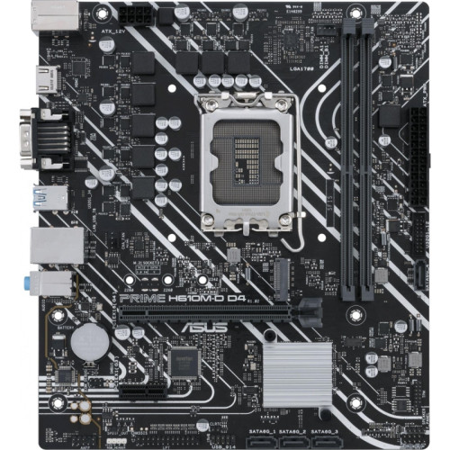 Материнская плата ASUS PRIME H610M-D D4 Soc-1700 Intel H610 2xDDR4 mATX AC`97 8ch(7.1) GbLAN+VGA+HDMI [PRIME H610M-D D4]