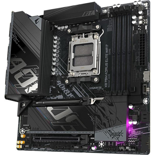 Материнская плата Gigabyte X870M A ELITE WF7 SocketAM5 AMD X870 4xDDR5 mATX AC`97 8ch(7.1) 2.5Gg RAID+HDMI