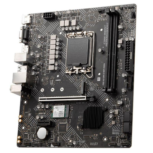 Материнская плата MSI PRO H610M-G WIFI DDR4 H610, LGA1700, 2*DDR4, 1*PCIEx16, 1*PCIEx1, 1*M.2, 4*USB3.2Gen1, 6*USB2.0, 4*SATA3.0, 1G, VGA, DP, HDMI, M-ATX, RTL