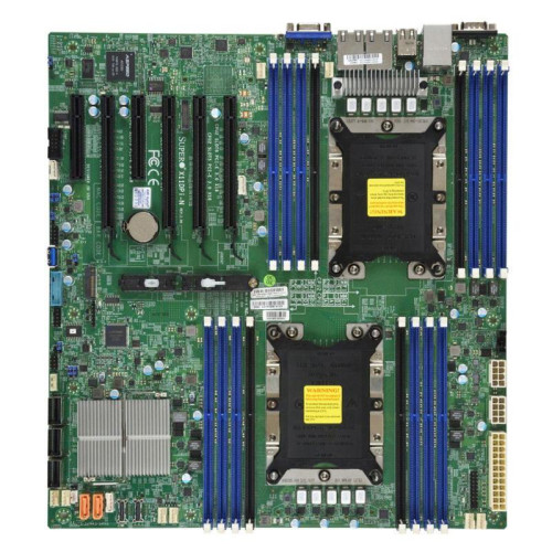 Материнcкая плата SuperMicro MBD-X11DPI-N-B E-ATX Up to 2TB 3DS ECC RDIMM 14 SATA3 4 USB 2.0 ports 5 USB 3.0 ports 1 VGA port, 2x1GbE (272242) (incl. 1x I/O Shield MCP-260-00042-0N, 2x CBL-0044L )