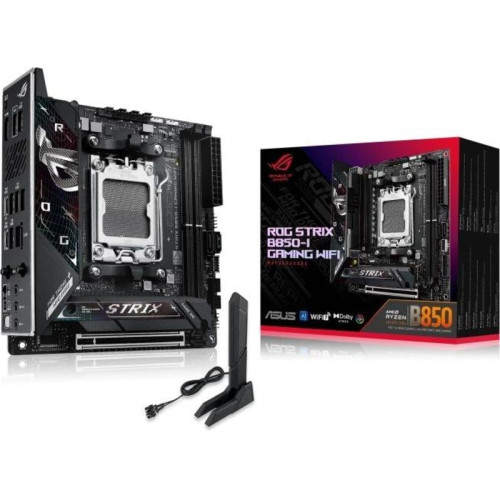 Материнская плата Asus ROG STRIX B850-I GAMING WIFI SocketAM5 AMD B850 2xDDR5 mini-ITX AC`97 8ch(7.1) 2.5Gg RAID+HDMI Материнская плата Asus ROG STRIX B850-I GAMING WIFI SocketAM5 AMD B850 2xDDR5 mini-ITX AC`97 8ch(7.1) 2.5Gg RAID+HDMI