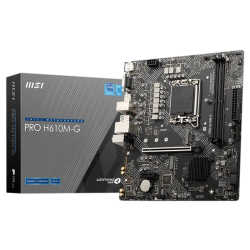 Материнская плата MB MSI INTEL H610 s1700, 2xDDR5(96GB), D-SUB/HDMI 2.1/DP, 1xPCIe 4.0x16, 1xPCIe 3.0, 1xLAN, 4xSATA 6Gb/s, 1xM.2, 1xM.2 E key, 2xUSB 3.2, 4xUSB 2.0, 1xPS/2, mATX