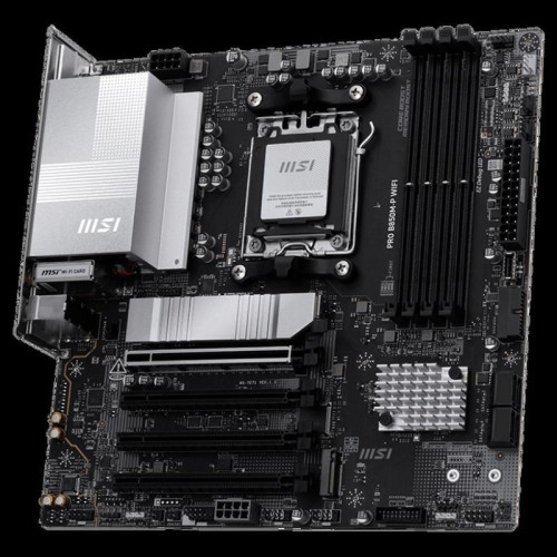 Материнская плата MSI PRO B850M-P WIFI B850, AM5, 4*DDR5, 4*PCIEx16, 3*M.2, 3*TypeC, 1*USB3.2Gen2, 5*USB3.2Gen1, 8*USB2.0, 4*SATA3.0, 5G, HDMI, ATX, RTL