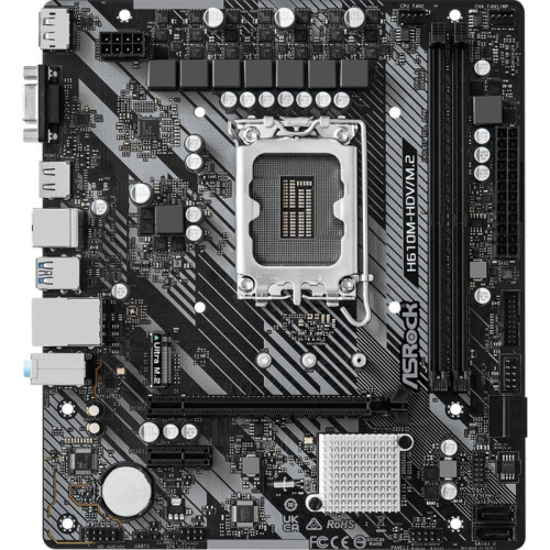 Материнская плата Asrock H610M-HDV/M.2 R2.0 Soc-1700 Intel H610 2xDDR4 mATX AC`97 8ch(7.1) GbLAN+VGA+HDMI+DP [H610M-HDV/M.2 R2.0]