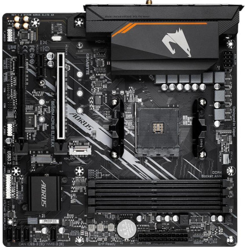 Материнская плата Gigabyte B550M AORUS ELITE AX Soc-AM4 AMD B550 4xDDR4 mATX AC`97 8ch(7.1) GbLAN RAID+DVI+HDMI [B550M AORUS ELITE AX]