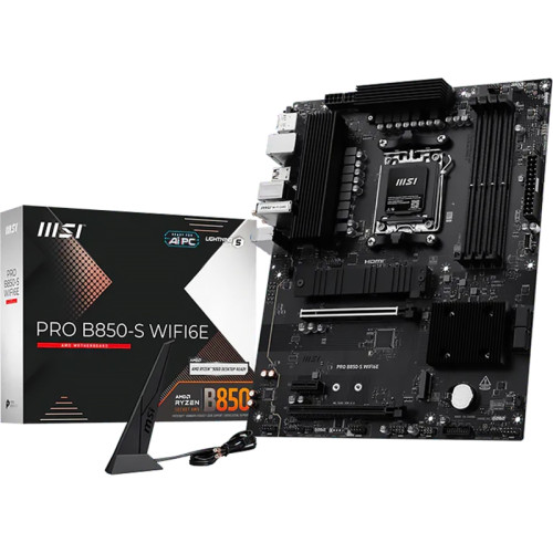 Материнская плата MSI PRO B850-S WIFI6E SocketAM5 AMD B850 4xDDR5 ATX AC`97 8ch(7.1) 2.5Gg RAID+HDMI+DP Материнская плата MSI PRO B850-S WIFI6E SocketAM5 AMD B850 4xDDR5 ATX AC`97 8ch(7.1) 2.5Gg RAID+HDMI+DP