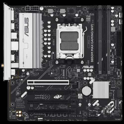 Материнская плата ASUS B850M MAX GAMING WIFI AM5 mATX 4xDDR5 4xPCIEx16 3xM.2 USB-C DP HDMI GLAN Wi-Fi 6
