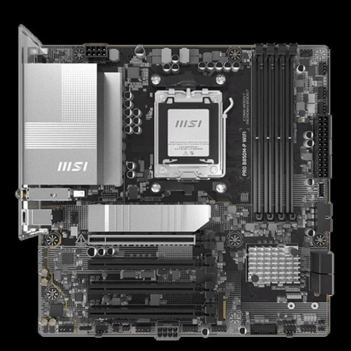Материнская плата MSI PRO B850M-P WIFI B850, AM5, 4*DDR5, 4*PCIEx16, 3*M.2, 3*TypeC, 1*USB3.2Gen2, 5*USB3.2Gen1, 8*USB2.0, 4*SATA3.0, 5G, HDMI, ATX, RTL