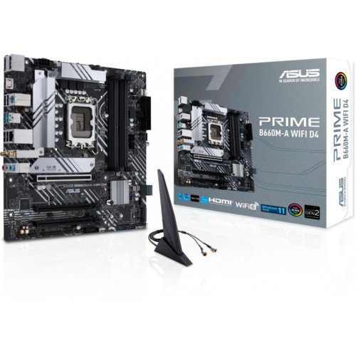 Материнская плата ASUS PRIME B660M-A WIFI D4 Soc-1700 Intel B660 4xDDR4 mATX AC`97 8ch(7.1) GbLAN RAID+HDMI+DP [PRIME B660M-A WIFI D4]