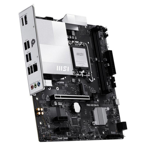 Материнская плата MSI PRO H810M-B H810, LGA1851, 2*DDR5, 1*PCIEx16, 2*PCIEx1, 1*M.2, 1*TypeC, 4*USB3.2Gen1, 8*USB2.0, 4*SATA3.0, 2.5G, DP, HDMI, M-ATX, RTL