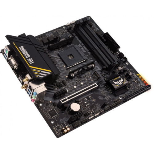 Материнская плата ASUS TUF GAMING A520M-PLUS WIFI Soc-AM4 AMD A520 4xDDR4 mATX AC`97 8ch(7.1) 2xGgE RAID+VGA+HDMI+DP [TUF GAMING A520M-PLUS WIFI]