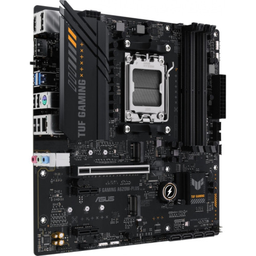 Материнская плата ASUS TUF GAMING A620M-PLUS SocketAM5 AMD A620 4xDDR5 mATX AC`97 8ch(7.1) 2.5Gg RAID+HDMI+DP [TUF GAMING A620M-PLUS]
