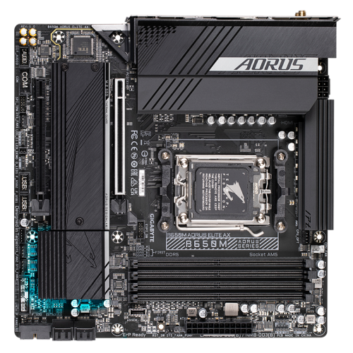 Материнская плата MB GIGABYTE AMD B650 sAM5, 4xDDR5(192GB), HDMI 2.1/DP, 2xPCIe 4.0x16, 1xLAN (2.5GbE), Wi-Fi, BT, 4xSATA 6Gb/s, 2xM.2, 1xUSB-C, 7xUSB 3.2, 4xUSB 2.0, mATX