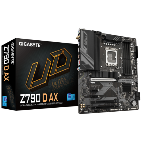 Материнская плата MB GIGABYTE INTEL Z790 s1700, 4xDDR5(192GB), HDMI 2.1/DP, 1xPCIe 5.0x16, 1xPCIe 4.0x16, 1xPCIe 3.0x16, 2xPCIe 3.0, 1xLAN (2.5GbE), Wi-Fi, BT, 4xSATA 6Gb/s, 3xM.2, 1xUSB-C, 5xUSB 3.2, 2xUSB 2.0, 1xPS/2, ATX