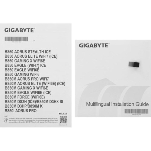 Материнская плата Gigabyte B850M D3HP SocketAM5 AMD B850 4xDDR5 mATX AC`97 8ch(7.1) GbLAN RAID+HDMI+DP