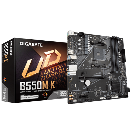 Материнская плата MB GIGABYTE AMD B550 sAM4, 4xDDR4(128GB), HDMI 2.1/DP, 1xPCIe 4.0x16, 1xPCIe 3.0, 1xLAN, 4xSATA 6Gb/s, 2xM.2, 4xUSB 3.2, 4xUSB 2.0, 1xPS/2, mATX