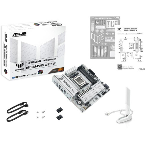 Материнская плата Asus TUF GAMING B850M-PLUS WIFI7 W SocketAM5 AMD B850 4xDDR5 mATX AC`97 8ch(7.1) 2.5Gg RAID+HDMI+DP