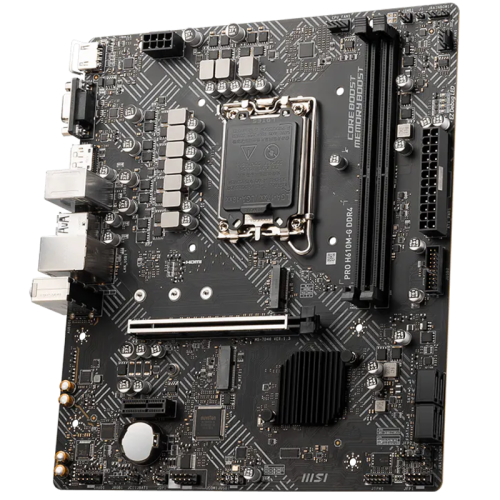 Материнская плата MSI PRO H610M-G H610, LGA1700, 2*DDR5, 1*PCIEx16, 1*PCIEx1, 1*M.2, 4*USB3.2Gen1, 6*USB2.0, 4*SATA3.0, 1G, VGA, DP, HDMI, M-ATX, BULK Материнская плата MSI PRO H610M-G H610, LGA1700, 2*DDR5, 1*PCIEx16, 1*PCIEx1, 1*M.2, 4*USB3.2Gen1, 6*USB2.0, 4*SATA3.0, 1G, VGA, DP, HDMI, M-ATX, BULK