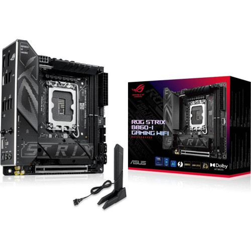 Материнская плата Asus ROG STRIX B860-I GAMING WIFI Soc-1851 Intel B860 2xDDR5 mini-ITX AC`97 8ch(7.1) 2.5Gg RAID+HDMI+DP