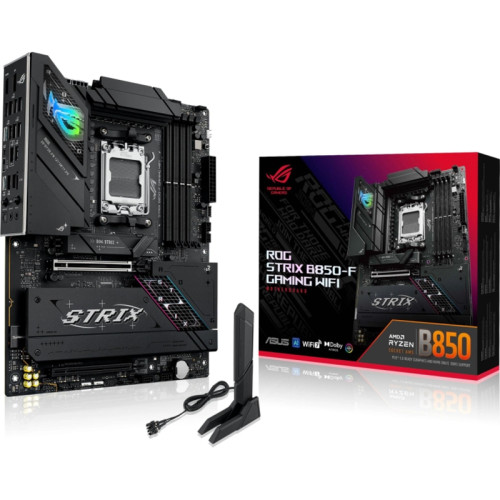 Материнская плата Asus ROG STRIX B850-F GAMING WIFI SocketAM5 AMD B850 4xDDR5 ATX AC`97 8ch(7.1) 2.5Gg RAID+HDMI+DP Материнская плата Asus ROG STRIX B850-F GAMING WIFI SocketAM5 AMD B850 4xDDR5 ATX AC`97 8ch(7.1) 2.5Gg RAID+HDMI+DP