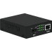 Медиаконвертер Gigabit Ethernet, SFP 1000Мбит/c, RJ45 10/100/1000Мбит/c, поддержка LFP. Металлический корпус. БП DC12V(1A) в комплекте. Размеры (ШхВхГ): 70x25x95мм. Вес: 0,2кг. Рабочая температура: -10…+55°С. Совместим с шасси NS-MCB-14.