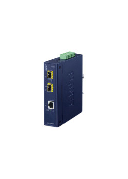 медиа конвертер/ PLANET IP30 Industrial 10/100/1000T to 2-Port 100/1000X SFP Gigabit Media Converter (-40 to 75 degree C)