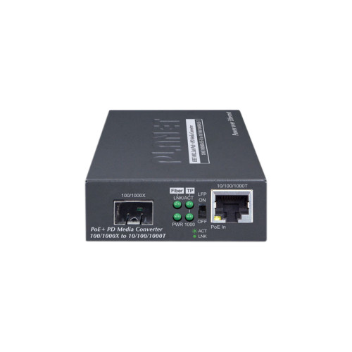 медиаконвертер/ PLANET 802.3at PoE+ PD 10/100/1000BASE-T to 100/1000BASE-X SFP Media Converter (PoE PD, LFP supported)