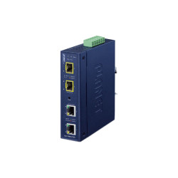 медиа конвертер/ PLANET IGT-900-2T2S IP30 Industrial 2-Port 10/100/1000T + 2-Port 100/1000/2500X SFP Full Managed Media Converter (-40 to 75 C, dual redundant power input on 9~48VDC terminal block, ERPS Ring, 1588, Modbus TCP, Cybersecurity features, IPv4