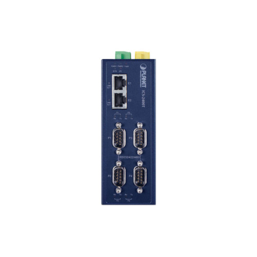 медиа конвертер/ PLANET ICS-2400T IP40 Industrial 4-Port RS232/RS422/RS485 Serial Device Server (2 x 10/100TX, -40~75 degrees C, 15KV isolation, dual 12~48V DC, 2xDI + 2xDO) медиа конвертер/ PLANET ICS-2400T IP40 Industrial 4-Port RS232/RS422/RS485 Serial Device Server (2 x 10/100TX, -40~75 degrees C, 15KV isolation, dual 12~48V DC, 2xDI + 2xDO)