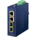 медиа конвертер/ PLANET IP30 Compact size 2-Port 100/1000X SFP + 2-Port 10/100/1000T 802.3at PoE+ Media Converter (-40~75 degrees C, dual 48~54V DC, max. 60W PoE budget)