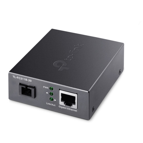 Медиаконвертер/ Gigabit WDM media converter, 9/125µm Single-mode Fiber, 1 SC Fiber port, 1 100/1000Mbps RJ-45 port, wave length 1310nm/1550nm