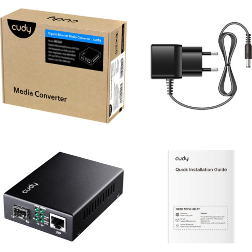 Медиаконвертер/ 10/100/1000M SFP Slot to 10/100/1000M PoE+ Port, IEEE 802.3at/af