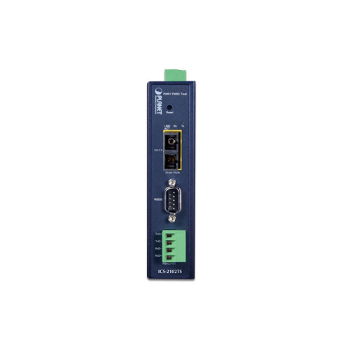 медиа конвертер/ PLANET ICS-2102TS P30 Industrial 1-Port RS232/RS422/RS485 Serial Device Server (1 x 100BASE-FX SC, Single mode 30km, -40~75 degrees C, dual 9~48V DC, Web, Telnet and SNMP management )