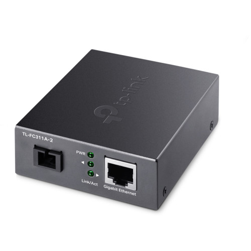 Медиаконвертер/ Gigabit WDM media converter, 9/125µm Single-mode Fiber, 1 SC Fiber port, 1 100/1000Mbps RJ-45 port, wave length 1550nm/1310nm, transmission distance up to 2Km, 5V/0.4A DC power input