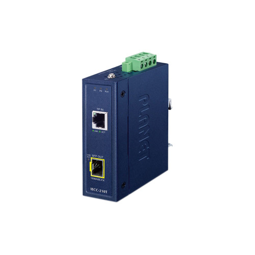 медиаконвертер/ PLANET Industrial 1-Port 100TX + 1-Port 100FX SFP EtherCAT Media Converter (RJ45 In, SFP Out, -40~75 degrees C, Dual 9~48V DC, BECKHOFF EtherCAT conformance test tool verified)