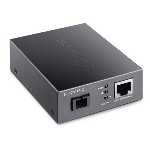 Медиаконвертер/ Gigabit WDM media converter, 9/125µm Single-mode Fiber, 1 SC Fiber port, 1 100/1000Mbps RJ-45 port, wave length 1550nm/1310nm, transmission distance up to 2Km, 5V/0.4A DC power input