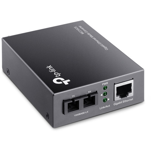 Конвертер/ 1000Mbps RJ45 to 1000Mbps single-mode SC fiber Converter, Full-duplex,up to 15Km, switching power adapter, chassis mountable