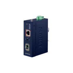 медиа конвертер/ PLANET IGTP-815AT IP30 Compact size Industrial 100/1000BASE-X SFP to 10/100/1000BASE-T 802.3at PoE+ Media Converter (-40 to 75 C)