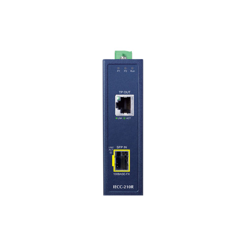 медиаконвертер/ PLANET Industrial 1-Port 100TX + 1-Port 100FX SFP EtherCAT Media Converter (RJ45 Out, SFP In, -40~75 degrees C, Dual 9~48V DC, BECKHOFF EtherCAT conformance test tool verified)