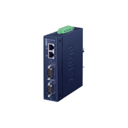 конвертер/ PLANET IP30 Industrial 2-Port RS232/RS422/RS485 Serial Device Server (2 x 10/100TX, -40~75 degrees C, 15KV isolation, dual 12~48V DC )