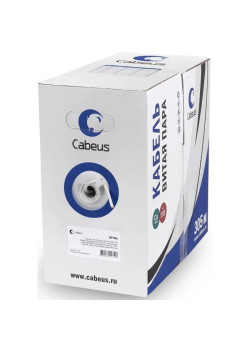 Кабель информационный Cabeus UTP-4P-Cat.5e-SOLID-LSZH-GY кат.5E U/UTP LSZH внутренний 305м серый