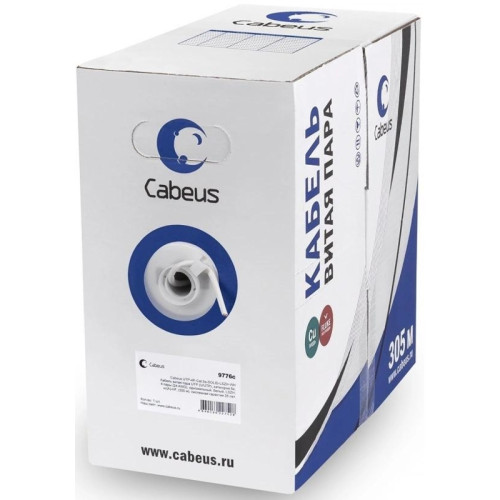 Кабель информационный Cabeus UTP-4P-Cat.5e-SOLID-LSZH-GY кат.5E U/UTP LSZH внутренний 305м серый