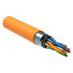 Кабель связи витая пара F/UTP, кат.5E 4x2х24AWG solid, LSZH, 305м, оранжевый