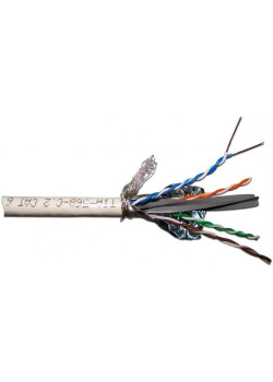 Кабель информационный Lanmaster LAN-6ASFTP-HFLT-GY кат.6A FTP 4 пары 23AWG LSZH внутренний 305м серый